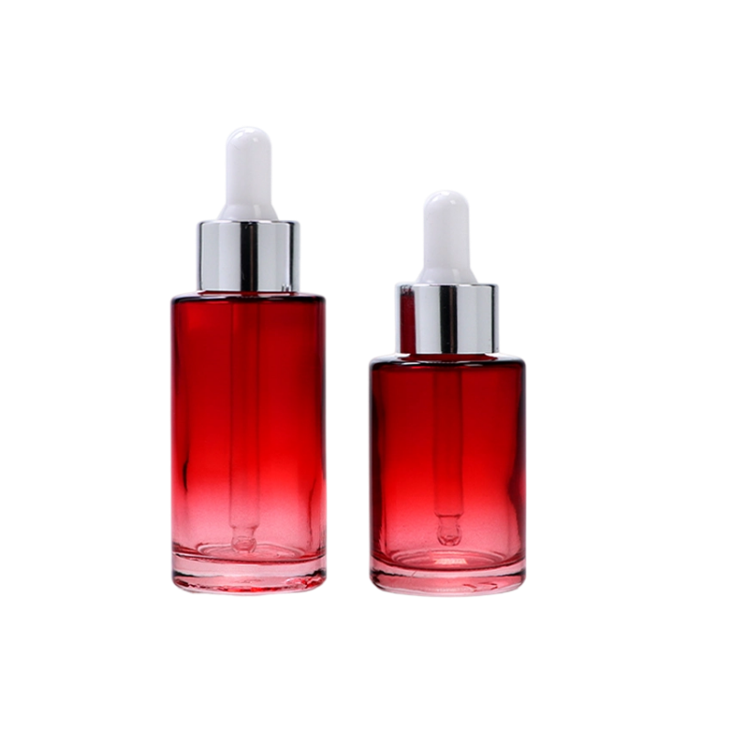 Flacons compte-gouttes en verre cosmétique rouge dégradé 30 ml 40 ml