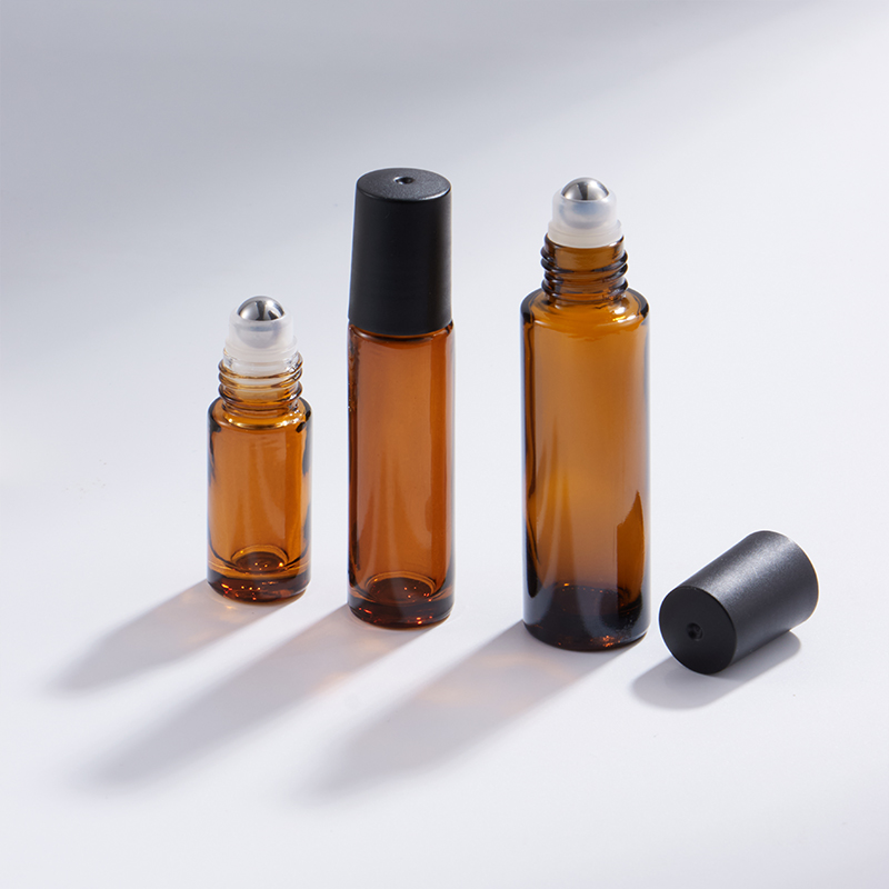 Flacon en verre roll-on ambré de 5 ml, 10 ml, 15 ml